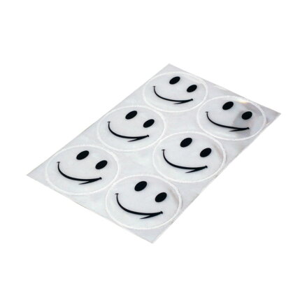 LONGUS Stickers Smiley EN13356 reflective 6pcs white