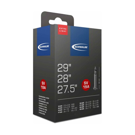 SCHWALBE Tube SV19A 27.5x2.00/2.35 29x1.75/2.40 40mm (40/62-584/635) 140g exlight