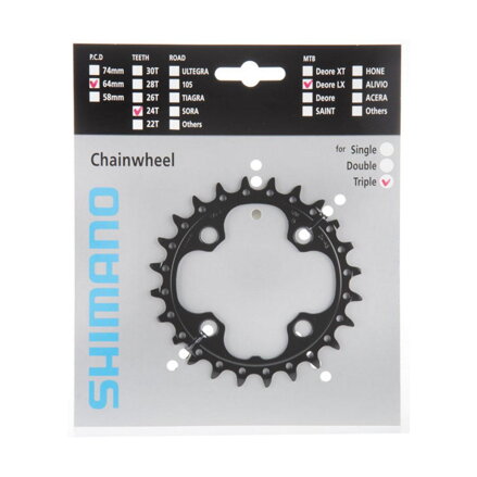 SHIMANO Chainring 24 teeth FC-M660 SLX 10-speed black 64mm