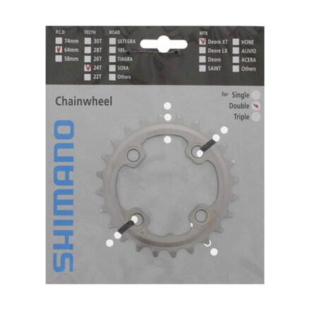 SHIMANO Chainring 24 teeth FC-M785 XT silver 64mm
