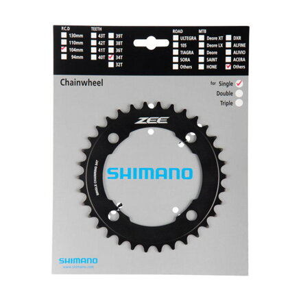 SHIMANO Chainring 34 teeth FC-M640 ZEE black 104mm