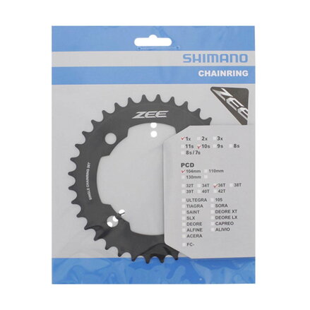 SHIMANO Chainring 36 teeth FC-M640 ZEE black 104mm