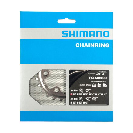 SHIMANO Chainring 24 teeth FC-M8000 XT 34/24 teeth black 64mm