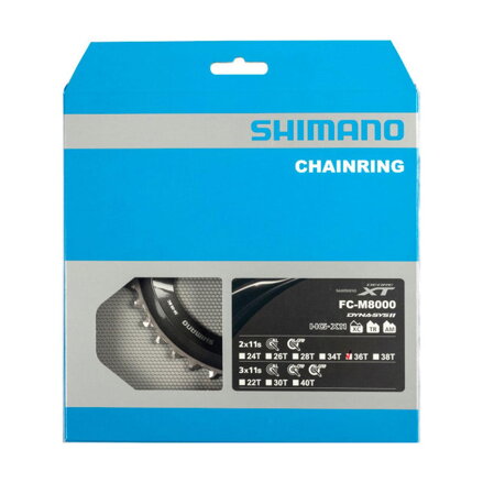 SHIMANO Chainring 36 teeth FC-M8000 XT 36/26 teeth black 96mm