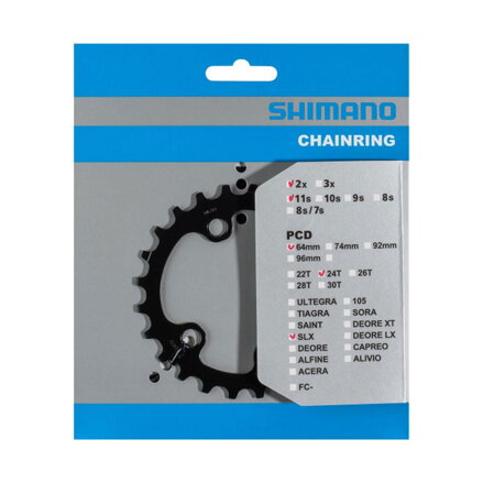 SHIMANO Chainring 24 teeth FC-M7000 SLX 34/24 teeth black 64mm