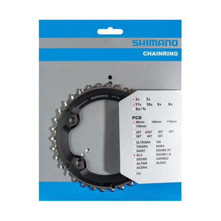 SHIMANO Chainring 34 teeth FC-M7000 SLX 34/24 teeth black 96mm