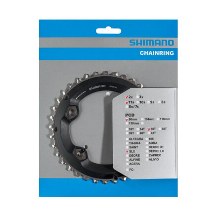 SHIMANO Chainring 36 teeth FC-M7000 SLX 36/26 teeth black 96mm