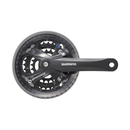 SHIMANO Crankset Acera FC-M361 175mm 48/38/28 teeth 7/8-speed black with cover for square taper