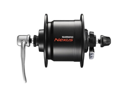 SHIMANO Hub with dynamo DH-C3000 6V/3W 32 holes black for q.r.+overvoltage protection SMDH10