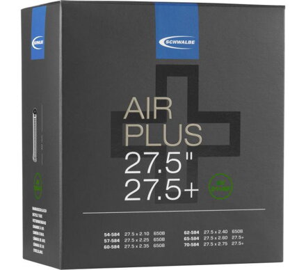 SCHWALBE Tube AIR PLUS AV21+AP 27.5x2.10/3.00 AV(54/70-584) 40mm 400g