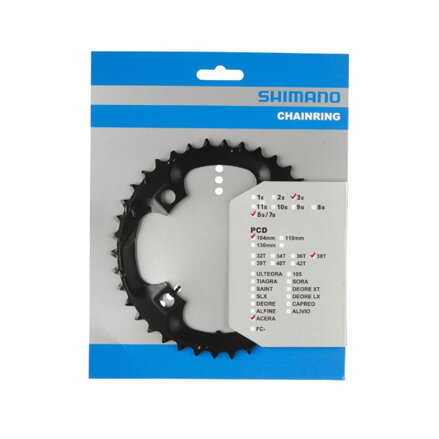 SHIMANO Chainring 38 teeth FC-M361 black 104mm