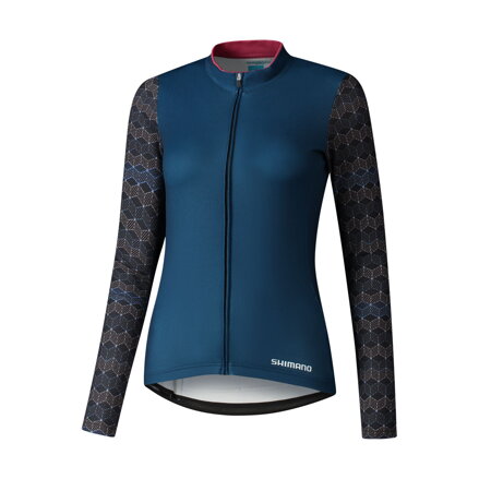 SHIMANO Jersey women's KAEDE PRINTED LONG blue