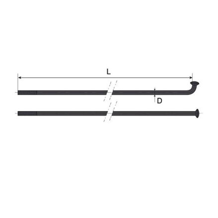 MACH1 Spokes Inox Plus 2/290 black OEM 10pcs