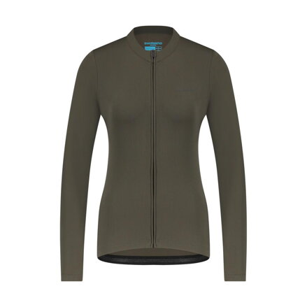 SHIMANO Women's jersey KAEDE THERMAL LONG green