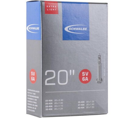 SCHWALBE Tube SV6A EXTRA LIGHT 20 23/40-406 EK 40mm 65g