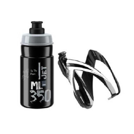 ELITE Bottle with cage set CEO gray-black logo, 350 ml