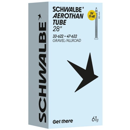 SCHWALBE Tube AEROTHAN TUBE SV17-AE (33/47-622) FV 80mm 61g TPU