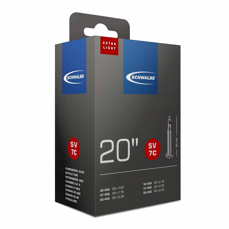 SCHWALBE Tube FV7C EXTRA LIGHT 20 40/60-406 EK 40mm 95g