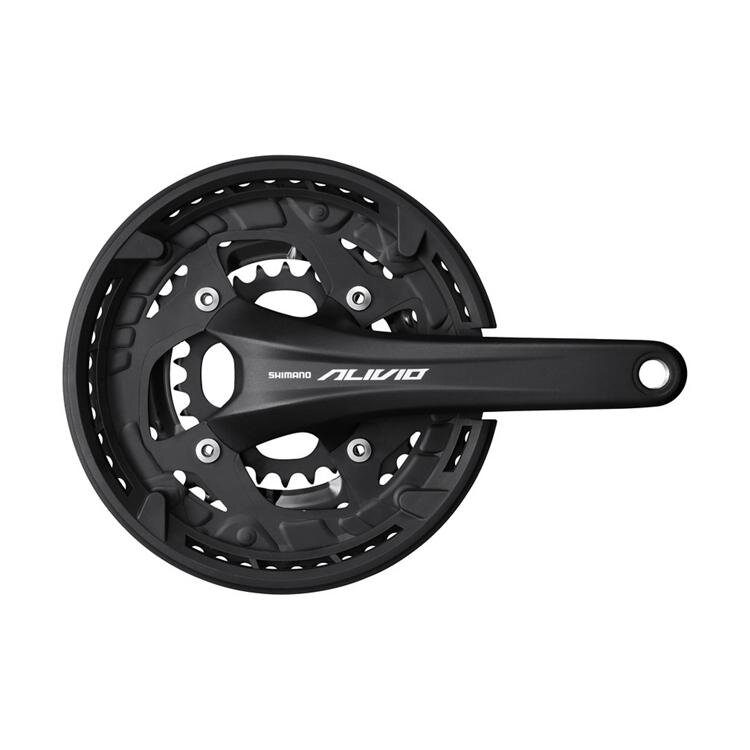 SHIMANO Crankset Alivio FC-T4060 175mm 44/32/22 teeth 9-speed black with cover two-piece without bearing SHIMANO Crankset Alivio FC-T4060 175mm 44/32/22 teeth 9-speed black with cover two-piece without bearing