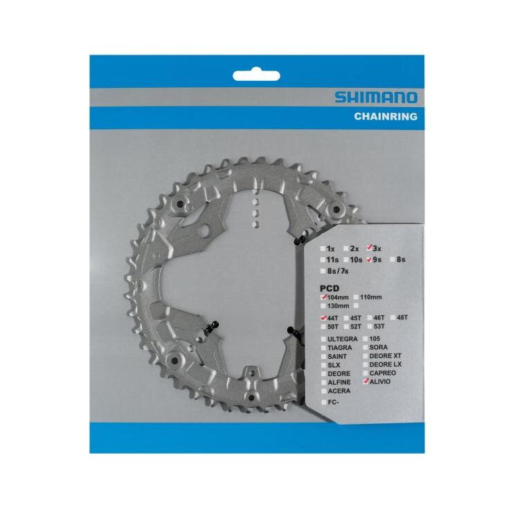 SHIMANO Chainring 44 teeth FC-T4010 Alivio 9-speed silver 104mm