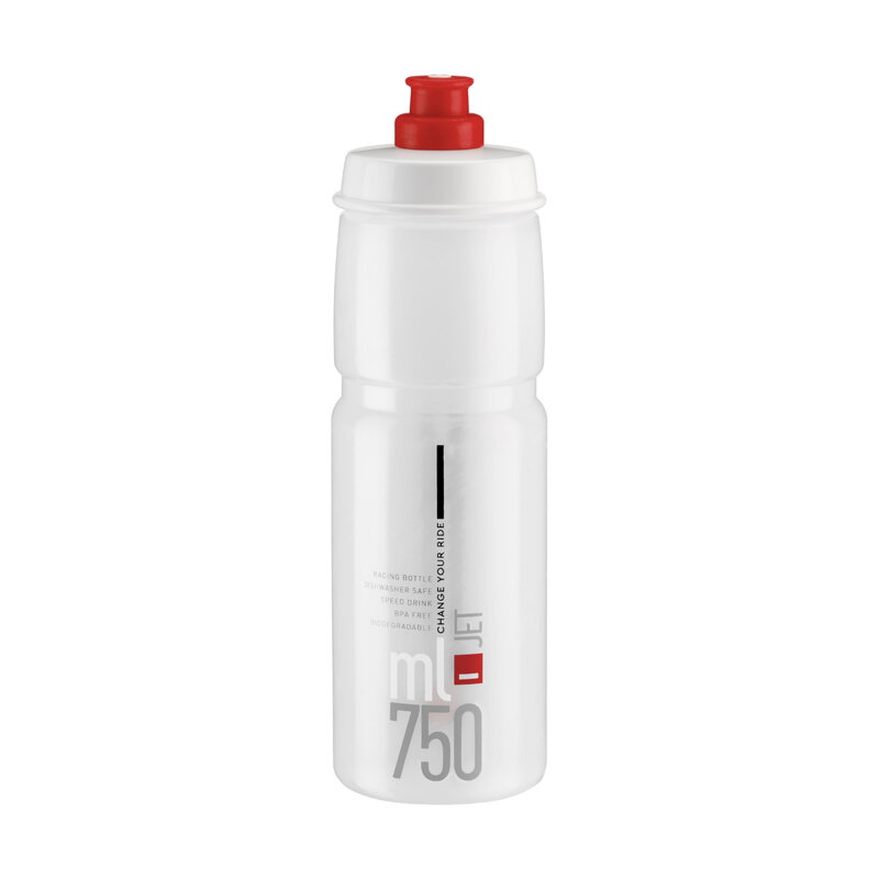 ELITE Bottle JET 750 transparent red logo ELITE Bottle JET 750 transparent red logo