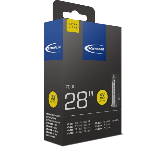 SCHWALBE Tube SV20 700x18/25C FV 60mm (18/25-622) 65g Exlight