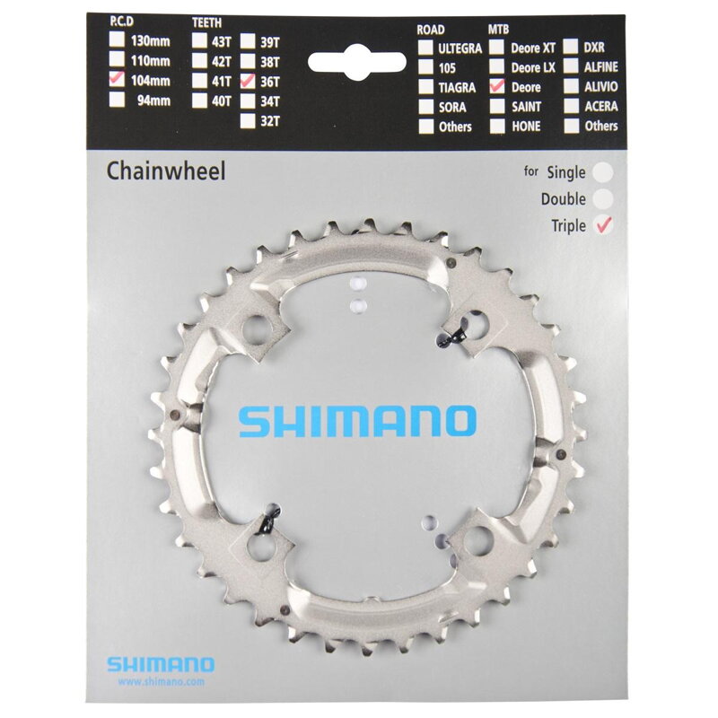 SHIMANO Chainring 36t for FC-M532 silver 104mm